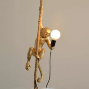 Винтидж полилей Corda, 1xE27, рустик, връв и метал, 130 см, черна опора