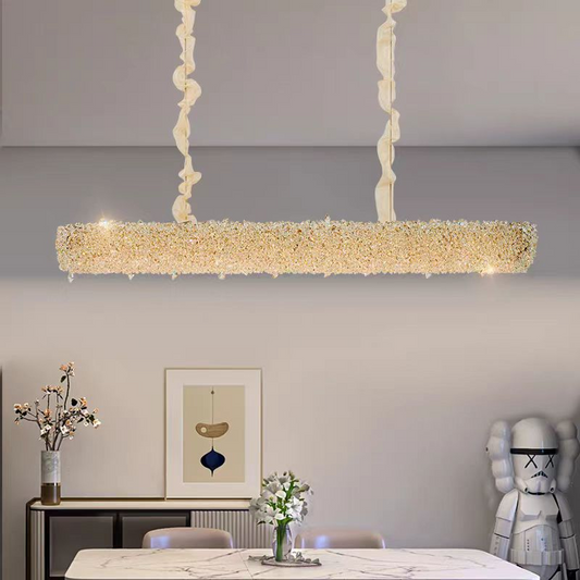 Кристален полилей, PRAGUE Imperio, 35W, диаметър 100 см, студена/топла/неутрална светлина, злато, регулируема височина