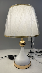 Veioza VZ214WH, 1x E27, метал и текстил, бяло и златно