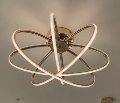 LED полилей с дистанционно управление Мария, 6 елемента, 63W, гореща/студена/неутрална светлина, недобросъвестно, злато