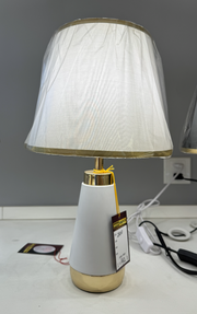 Veioza VZ210WH, 1x E27, метал и текстил, бяло и златно