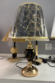 Veioza VZ211BK, 1x E27, метал и текстил, черно и златно