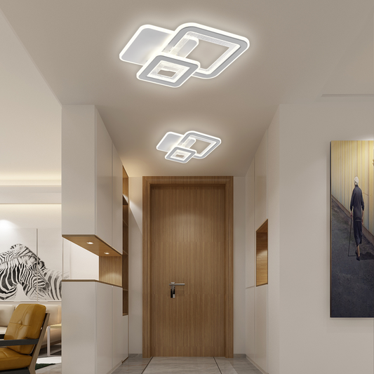 LED LED квадрат, 34W, 3 квадрата, студена/гореща/неутрална светлина, бяло