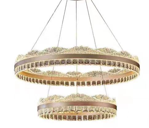 LED полилей, окачен с дистанционно управление на Nivalis, 126W, студена/гореща/неутрална светлина, нестабилна, регулируема височина, злато