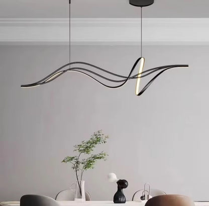 LED похот, окачена с Infinity Halo 138W дистанционно управление, студена/гореща/неутрална светлина, нестабилна, черна, регулируема височина