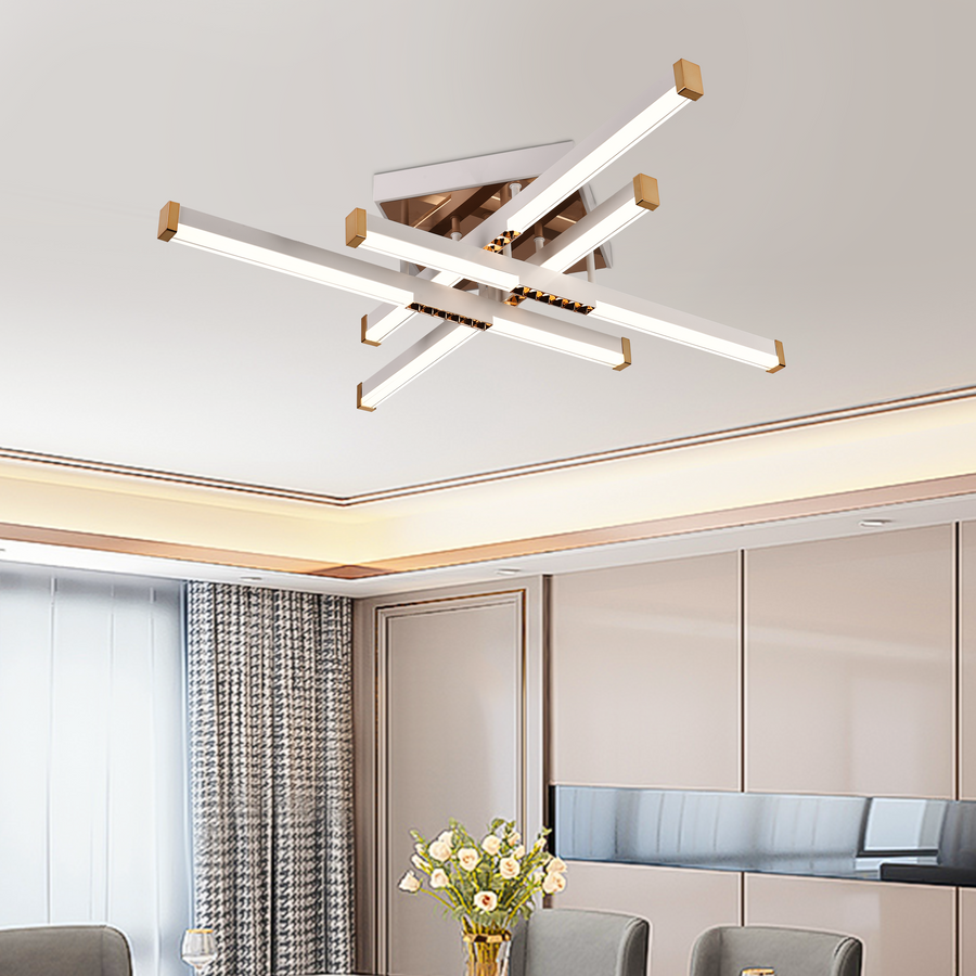 LED полилей с дистанционно управление LT178/4WH, 54W, 4 елемента, студена/топла/неутрална светлина, димируем, бял