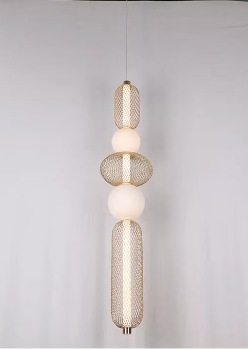 Окачен LED полилей LM551/5GD, 28W, светлина 3000/4000/6000K, златен, регулируема височина