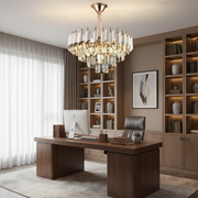 Кристален полилей VERSAILLES Nobile 5xE14, диаметър 40 см, блестящо злато и бяло