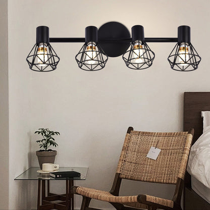 Полилей с абажур, GRACIE, LC365/4BK, диамант, 4xE14, черен, метал