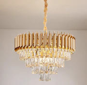 Crystal Chandelier Versailles Eleganza 8x E14, диаметър 49 cm, злато, регулируема височина