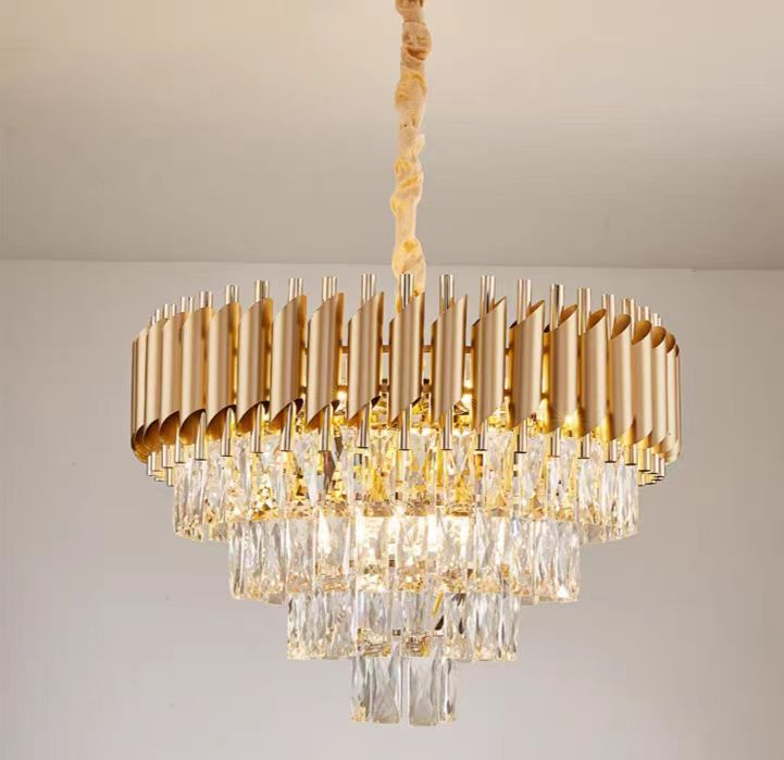 Crystal Chandelier Versailles Eleganza 8x E14, диаметър 49 cm, злато, регулируема височина