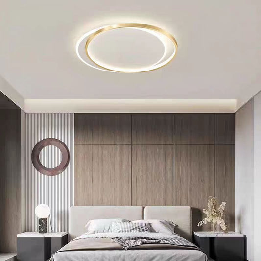 LED полилей със слънчево дистанционно управление Orella, 98W, 2 кръга, студена/гореща/неутрална светлина, нестабилна, златиста