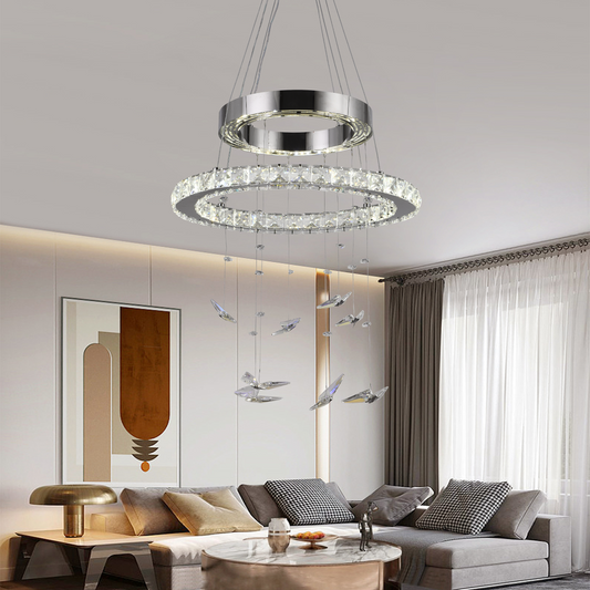 LULUS LED кристал с дистанционно управление със сребърен Latifah 118W