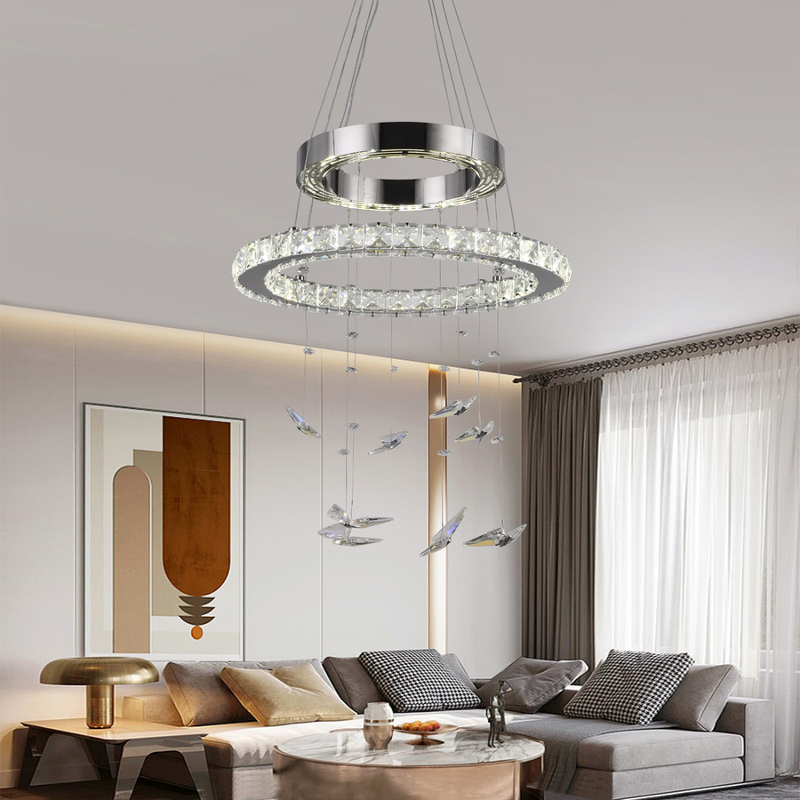 LULUS LED кристал с дистанционно управление със сребърен Latifah 118W