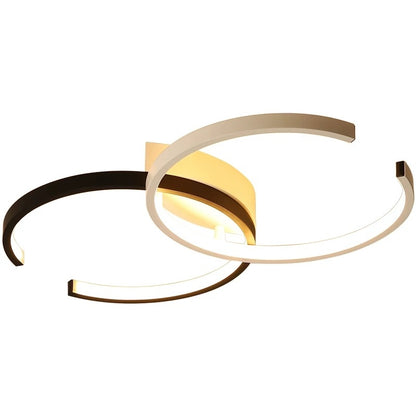 LED полилей с дистанционно VECTOR SEMIARC 40W, 2 Елемента, Студена/Топла/Неутрална светлина, Димируем, Черно Бял