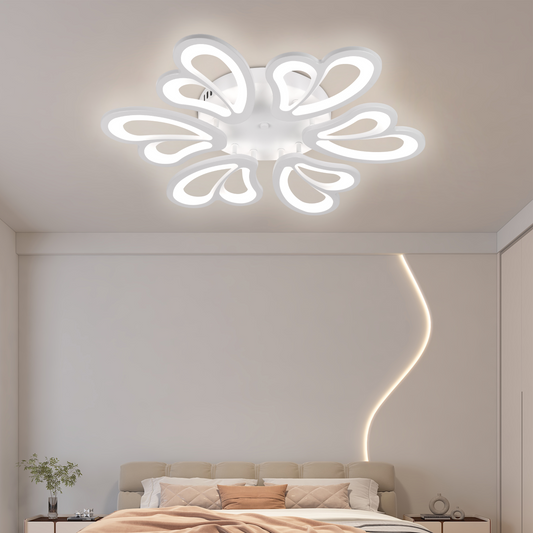 LED похот на дистанционно управление на Blossom, 72W, 6 венчелистчета, студ/гореща/неутрална светлина, нестабилна, бяла