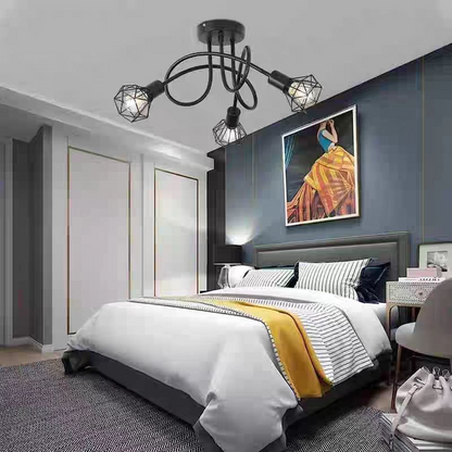 Полилей Shion 3*E27, черен, метал, диаметър 50см