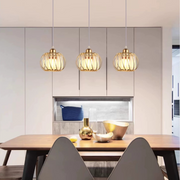 Модерен класически полилей, окачен, Monica LC910/3LGD, 3 X E27, злато, метал и стъкло, регулируема височина