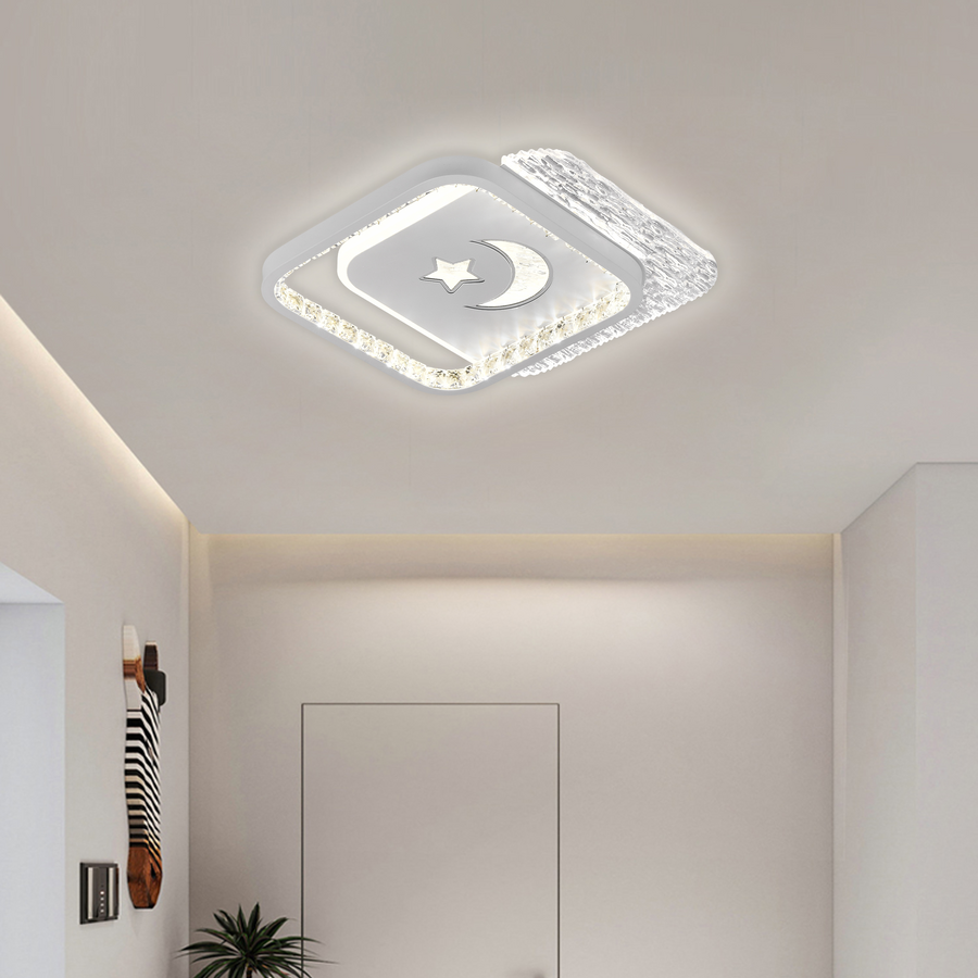LED LED PERU 36W, 2 квадрата, студена/гореща/неутрална светлина, черно