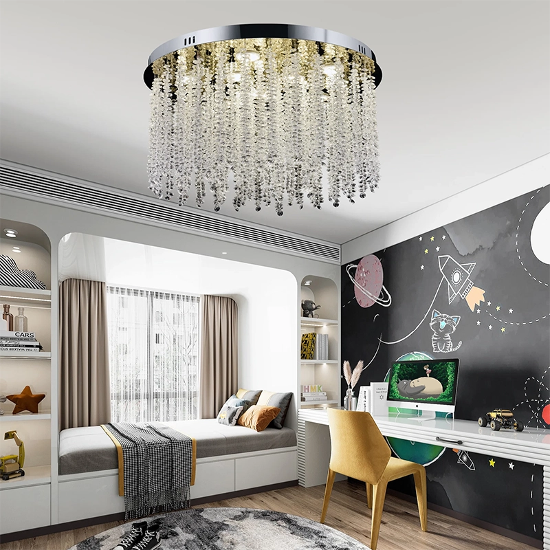 Кристален LED полилей LLC215/400WH кръгъл, 22W, студена/топла/неутрална светлина, кристал, злато