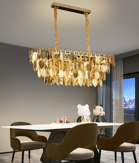 Cymandier Crystal Windsor Elegance 6x E14, диаметър 49 cm, лъскаво злато, регулируема височина