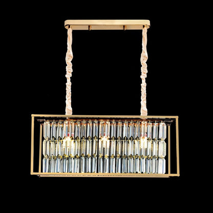 Кристален полилей, CC1676/650X200GD, 3xE14, блестящо злато, регулируема височина, метал и кристал