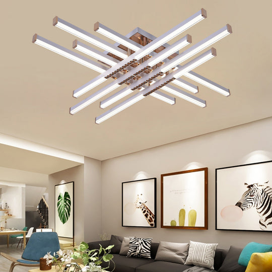 LED полилей с дистанционно управление Аксиален, 98W, 8 елемента, студена/топла/неутрална светлина, димируем, бял LED полилей с дистанционно управление Заглавие по подразбиране Alessandro Design