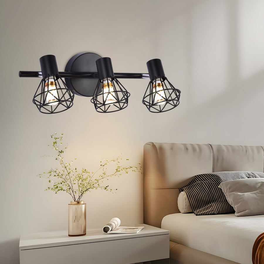 Полилей с абажур, GRACIE, LC365/3BK, диамант, 3XE14, черен