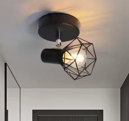 Полилей с абажур, GRACIE, LC365/1BK, диамант, 1XE14, черен, метал