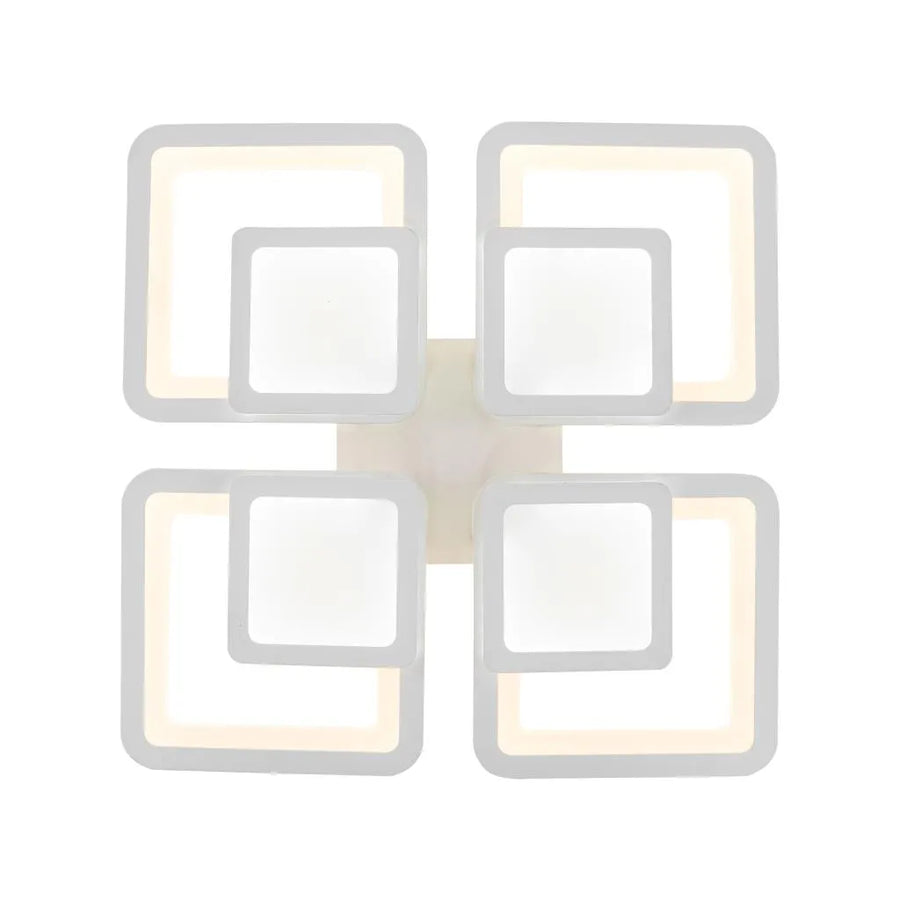 LED полилей със сусамово дистанционно управление, 77W, 4 квадрата, студена/гореща/неутрална светлина, нестабилна, бяла