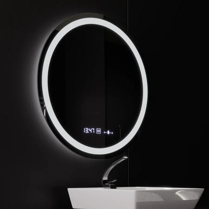 Кръгло светодиодно огледало, 80см, Celeste Motionglow Marcello, система за размразяване, часовник и термометър, подразбиращ се