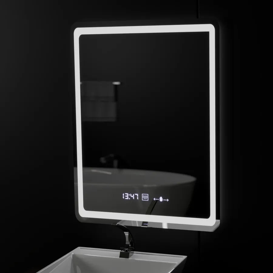 Правоъгълно светодиодно огледало, 60x80см, Wizz Sensor Motionglow Marcello, система за размразяване, часовник и термометър, размирен