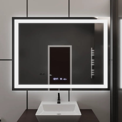 Огледално светодиодно правоъгълно 120x80cm Vérité motionglow marcello, система за деактивиране, термометър и часовник, засилване