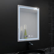Правоъгълно светодиодно огледало, 60x80см, Verites Imperial Silver Motion Glow Marcello, Devover, Clock & Thermomet