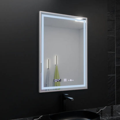 Огледално светодиодно правоъгълно 60x80cm Verite Imperial Silver Motion Glow Marcello Dishorcy Clock Defrition System
