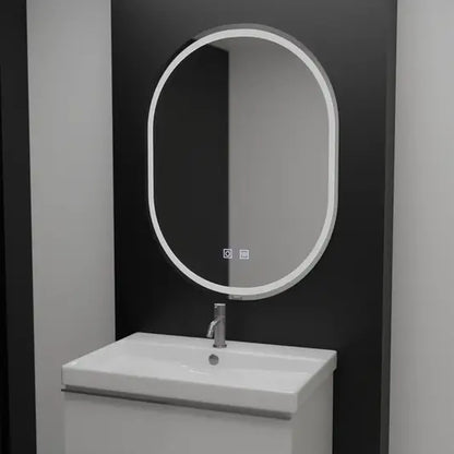 Овално LED огледало, 60x80cm, Velara Touch, система за разрушаване, подразбиращ се