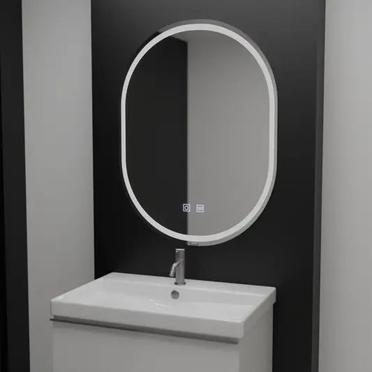Овално LED огледало, 60x80cm, Velara Touch, система за разрушаване, подразбиращ се