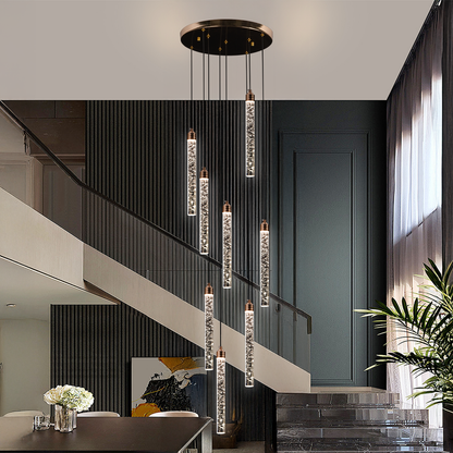 LED кристален полилей 22W, топла/неутрална/студена светлина, диаметър 25 см злато CM510/H150XW35