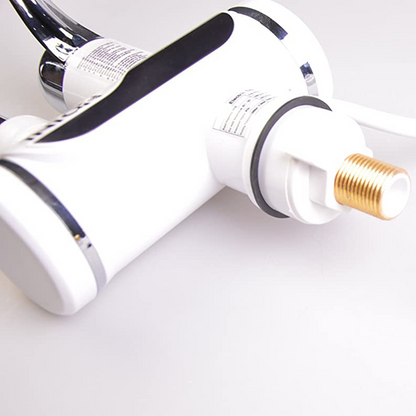 Електрическо докосване с незабавно отопление на вода, дисплей на светодиодната температура, хоризонтално с мивка/вана, 3000 W мощност, гореща вода 30 ° C-60 ° C, бяло, Z007xdt