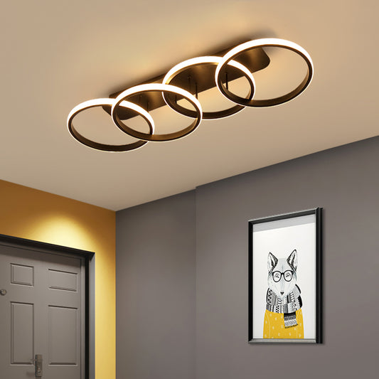 LED LED Lust Elio, 24W, 4 кръга, студена/гореща/неутрална светлина, черно черно