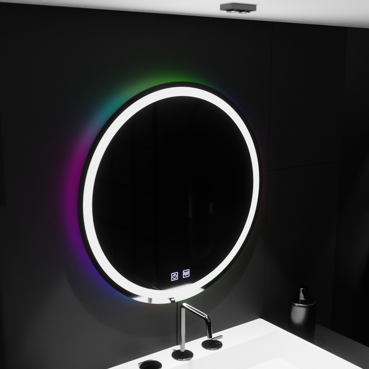 Огледален светодиод кръг 60cm Spectrum Touch RGB система за деактивиране на RGB
