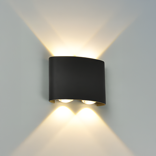 Външна и вътрешна LED стенна лампа, 4 източника x 1W, IP65, ABS, черна, 3000K Външни стенни лампи Заглавие по подразбиране Alessandro Design