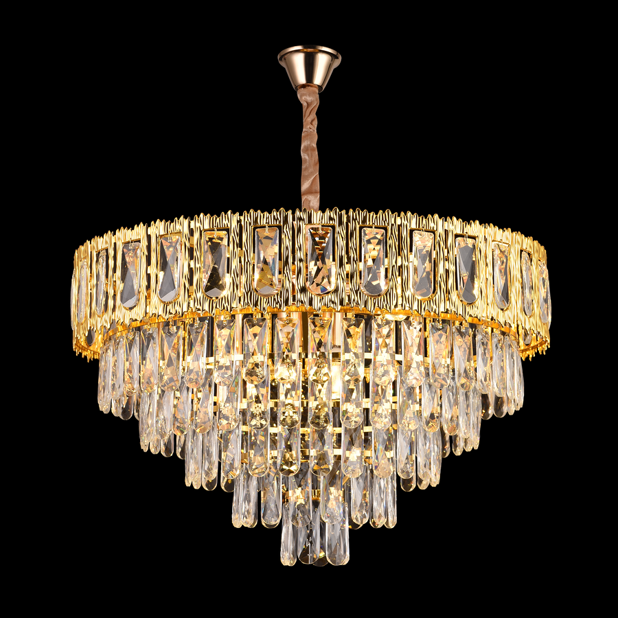 Belvedere Magno 8xe14 Кристален полилей, диаметър 60 см, гланцово злато, регулируема височина