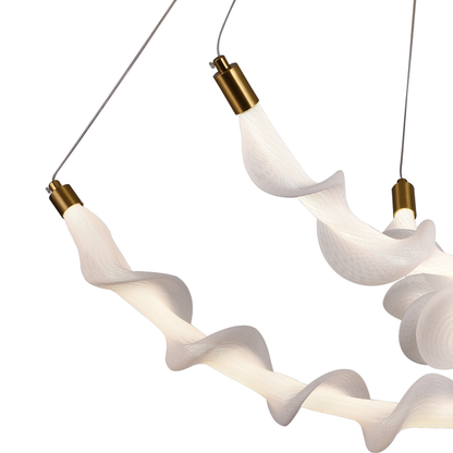 Окачен акрилен LED полилей LT760/3GD, 28W, топла/неутрална/студена светлина 3000/4000/6000K, бял, регулируема височина, метал и акрил