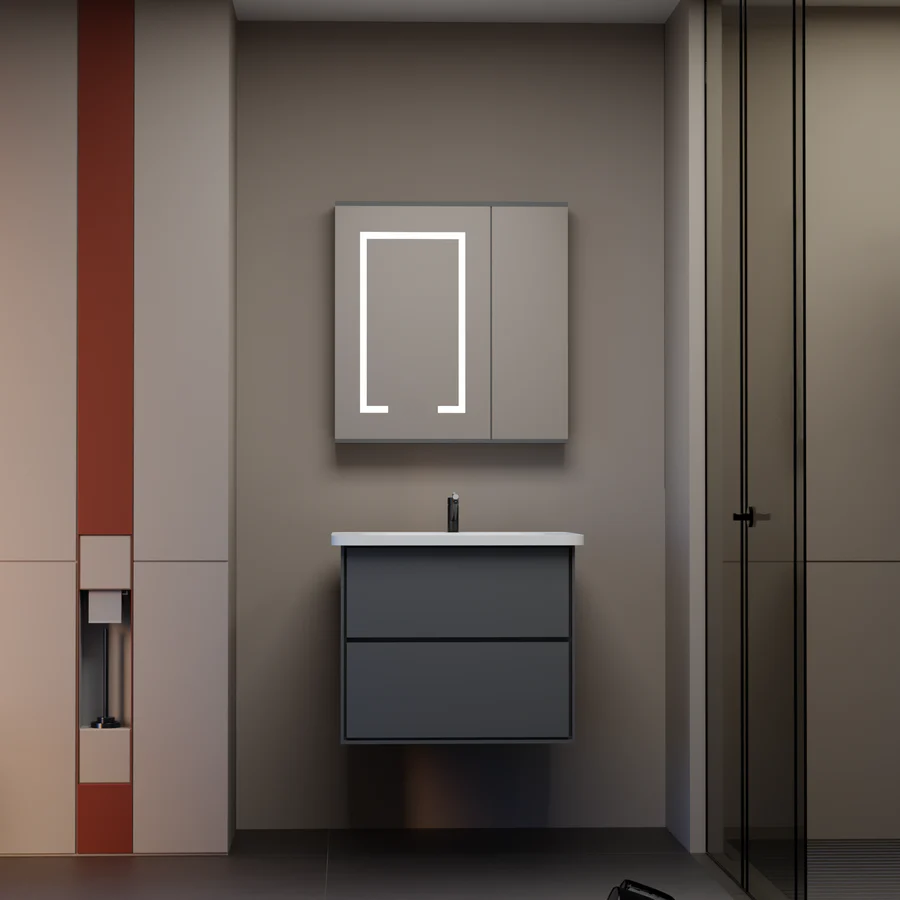 Комплект мебели за мебели в банята Santorini, 60x50см, 2 парчета, сиво и бяло