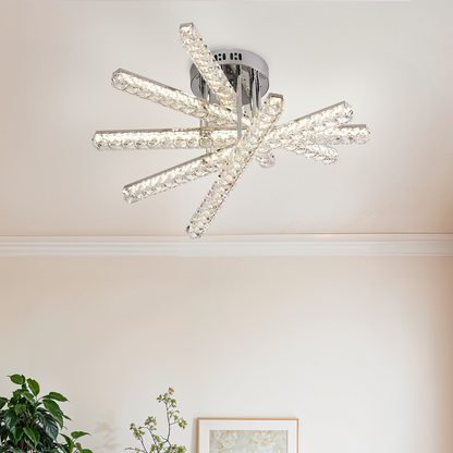 LED полилей с дистанционно управление Luella 64W, линейна, студена/гореща/неутрална светлина, нестабилна, сребърна