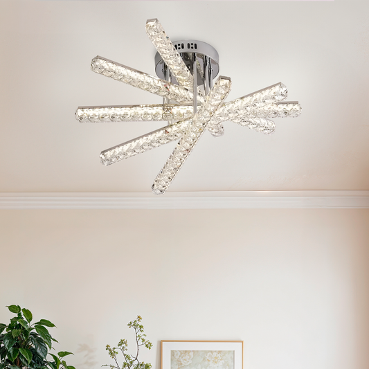 LED Luls Lul Luella, 68W, линейна, студена/гореща/неутрална светлина, нестабилна, сребърна