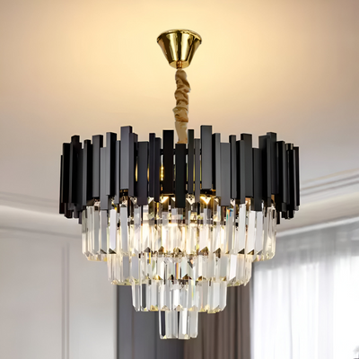 Кристален полилей Blois Noble 4xe14, диаметър 40 см, черен, регулируема височина