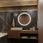 Кръгло светодиодно огледало, 60 см, Celeste Royale Gold Motionglow Marcello, заместник -система, часовник и термометър, подразбиращ се