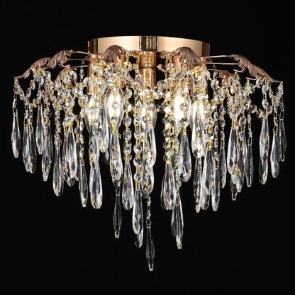 Кристален полилей Fiamma, 6x E14, диаметър 45 cm, злато